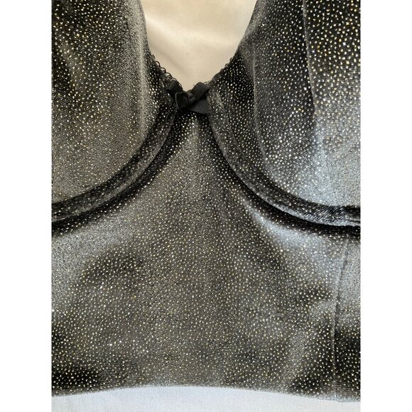 Victorias Secret Body by Victoria Lined DEMI Bra Black Sparkle Velvet 34D - Picture 4 of 6